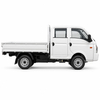 KAMA EX1S double cab electric truck side view on white background - AI illustration