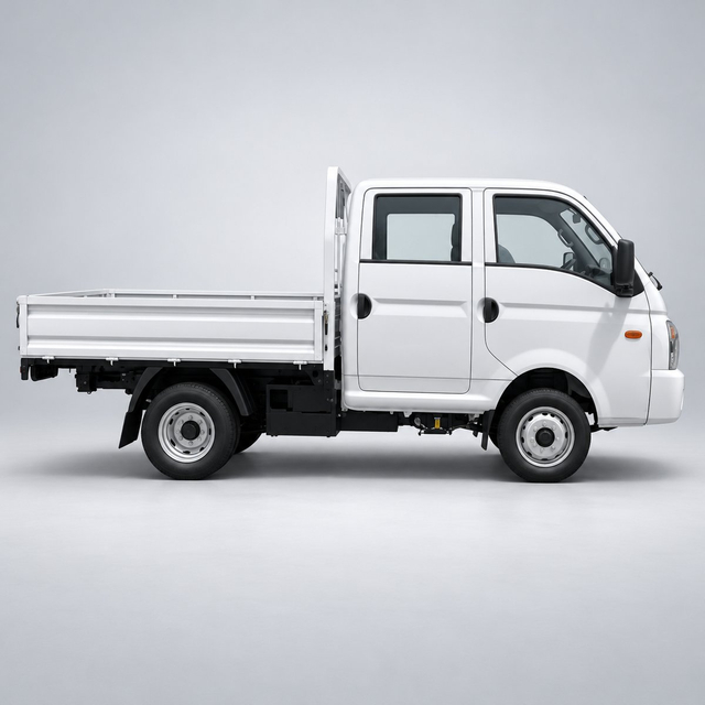 KAMA EX1S double cab electric truck side view - AI-assisted illustration